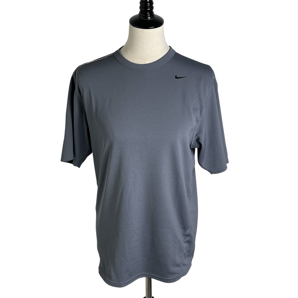 Nike Mens Dri-FIT UV Training Shirt Gray Short Sleeve Crew Neck Size‎ M